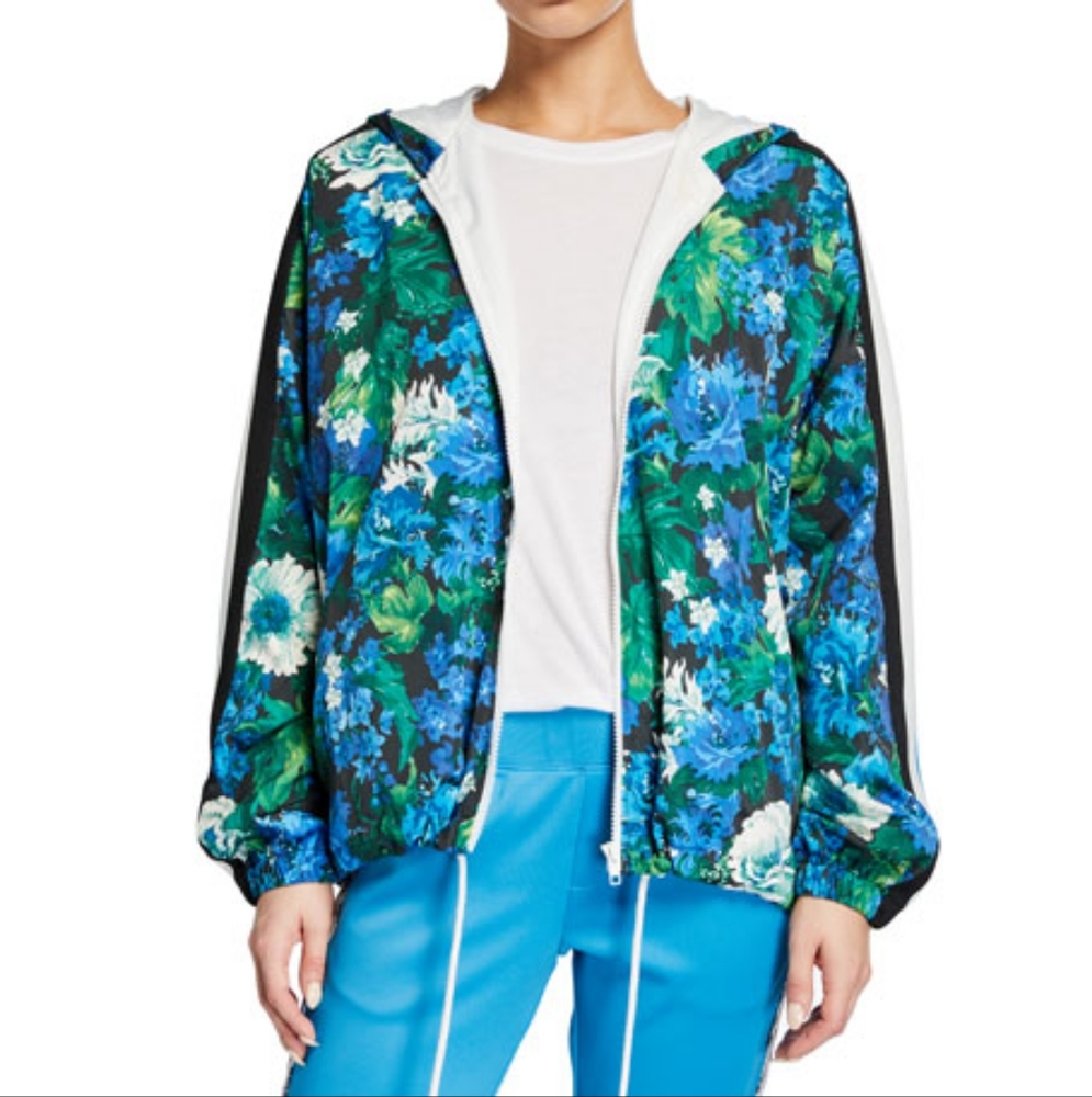 NWT PAM & GELA 90s Floral Stripe Zip Windbreaker
